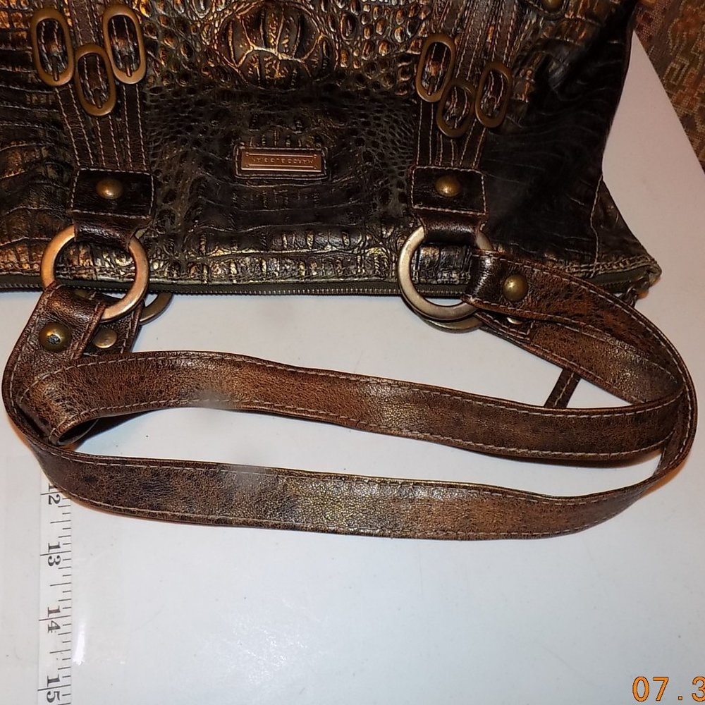 Marco Buggiani Croc embossed large leather bag - Picture 13 of 16